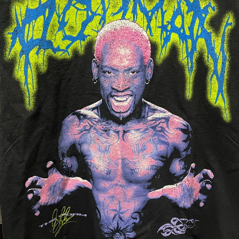 Dennis Rodman Graphic T-Shirt Rodman Apparel Men’s Small Black